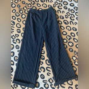 Ralph Lauren black and white pin stripe pants size 8 100% wool